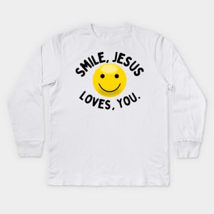 Smile Jesus Loves You Kids Long Sleeve T-Shirt